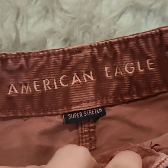 American eagle outfitters womens maroon‎ corduroy cotton stretch mini skirt - Picture 2 of 5